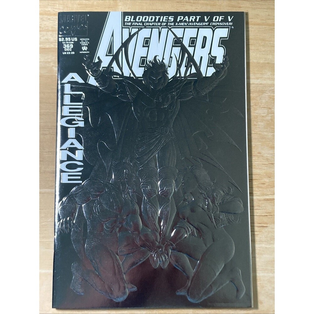 Avengers: Bloodties, Part 5 No. 369 Embossed Foil Cover (1993) X-men, Spider-man